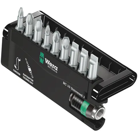 Wera 10 Piece Bit-Check Torsion Screwdriver Bit Set – BITCHECK10UNIVERSAL3 – image 1