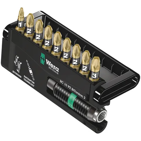 Wera 10 Piece Bit-Check Bitorsion Pozi Screwdriver Bit Set – image 1