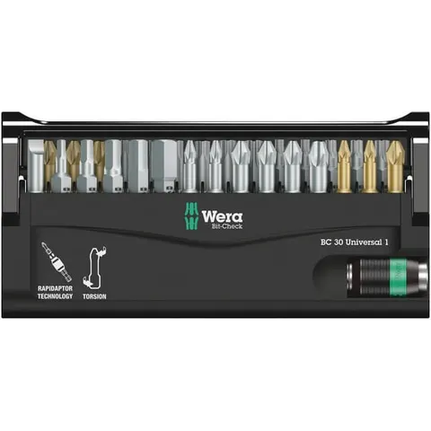 Wera 30 Piece Universal Bit-Check Screwdriver Bit and Holder Set – image 1