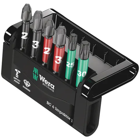 Wera Impaktor 6 Piece Bit-Check Impact Screwdriver Bit Set – image 1