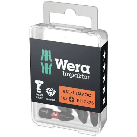 Wera 851/1 PH Impaktor Phillips Screwdriver Bits – 8511IMPDCPHDIY – image 1