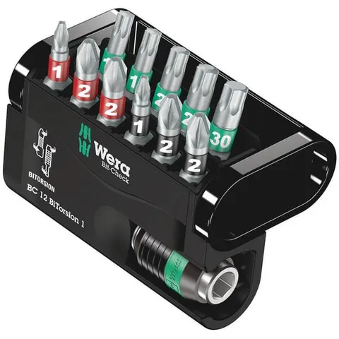 Wera 12 Piece Bit-Check Bitorsion Screwdriver Bit and Holder Set – image 1