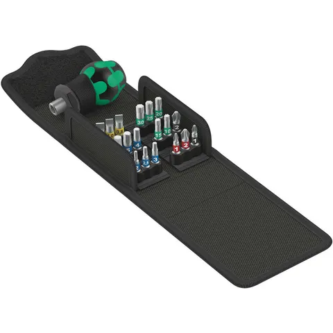 Wera Kraftform Kompakt Stubby Screwdriver and 18 Piece Bit Set – image 1