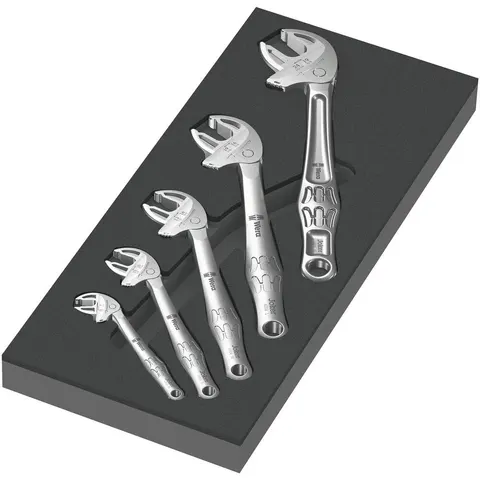 Wera 6004 Joker 5 Piece Adjustable Spanner Set 1 in Foam Insert Tray – image 1