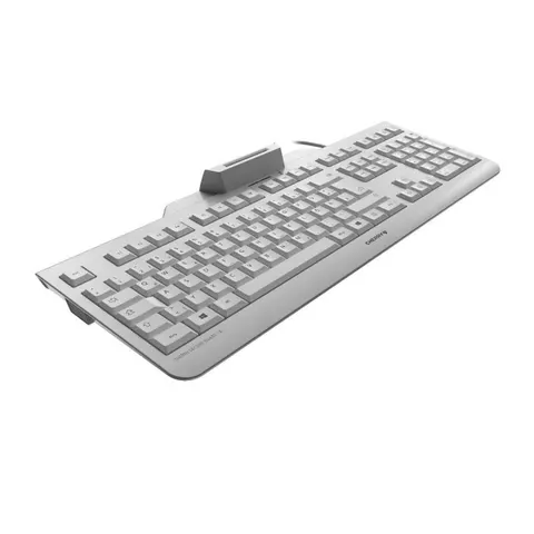CHERRY JK-A0400DE-0 - Keyboard with smart card terminal, white-gray – image 1