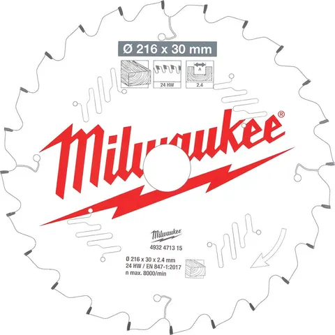 Milwaukee Negative Rake Circular Mitre Saw Blade – 4932471315 – image 1