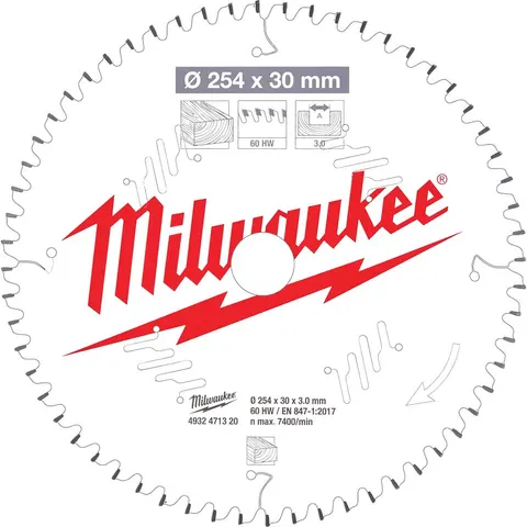 Milwaukee Negative Rake Circular Mitre Saw Blade – 4932471320 – image 1