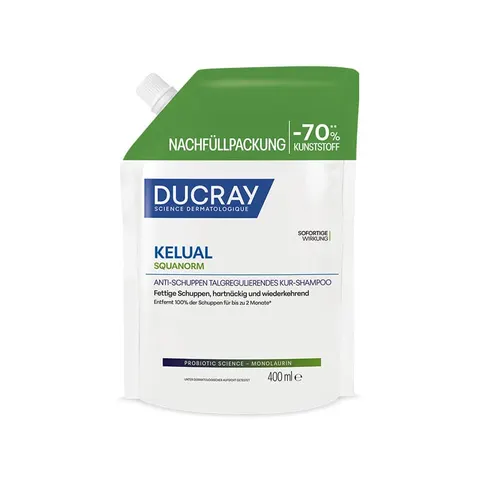 Ducray Squanorm-Kelual Shampoo Oily Dandruff 400mL Refill – image 1