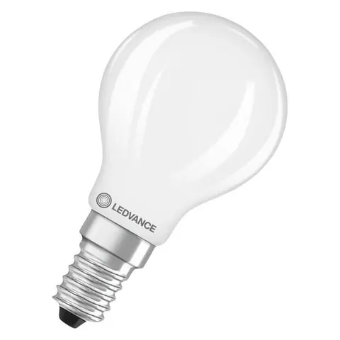 Ledvance Golfball LED Light Bulb E14 5.9W (60W Eqv) Dim Warm White Pearl Performance Class Round Small Screw Frosted – image 1