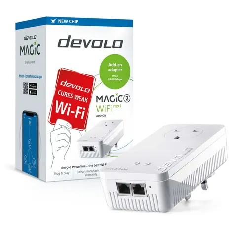 Devolo Magic 2 WiFi next 2400 Mbit/s Ethernet LAN Wi-Fi White 1 pc(s) – image 1