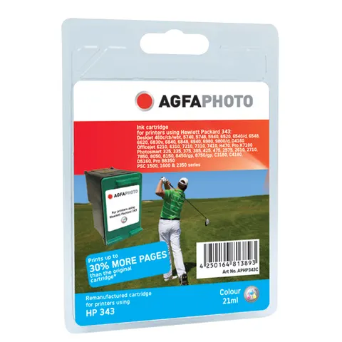 AgfaPhoto Compatible Ink Cartridge. Colour. Replacement for HP No. 343 – image 1