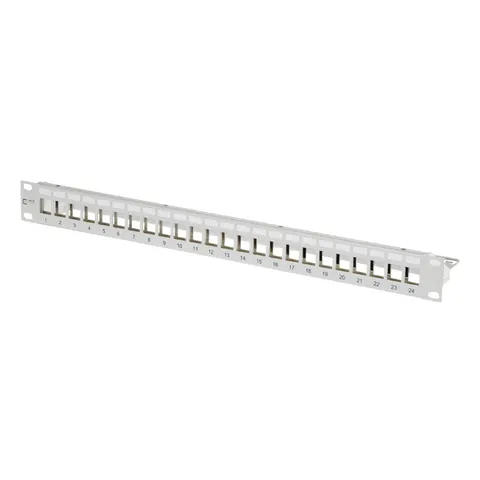 Metz Connect Patchpanel Keystone 24x grau leer 130926-0003KE) – Bild 1