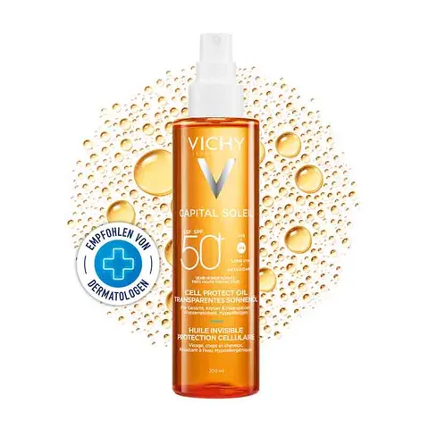 Vichy capital soleil spf 50+ aceite cell protect 200 ml – imagen 1