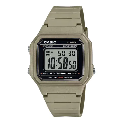 Casio W-217H-5AVDF Illuminator Digital Watch - Khaki Green – image 1