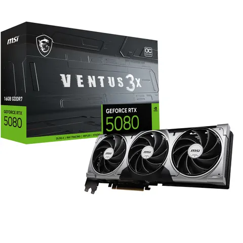 MSI GeForce RTX 5080 16G VENTUS 3X OC – Schwarz – Bild 1