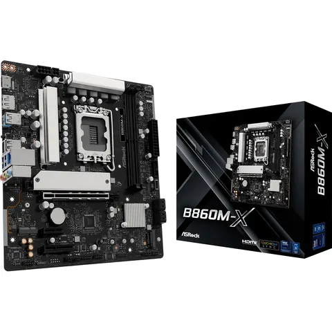 ASRock B860M-X Mainboard – Schwarz – Bild 1