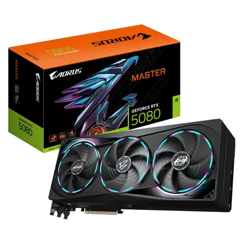 Gigabyte aorus geforce rtx 5080 master 16g graphics card hdmi/dp – immagine 1