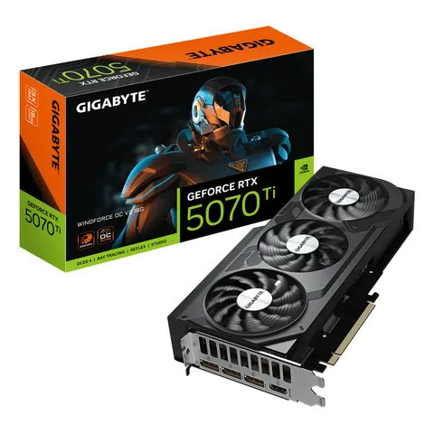 GIGABYTE GeForce RTX 5070 Ti WINDFORCE OC V2 16G – Schwarz – Bild 1