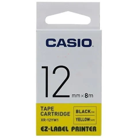 Casio XR-12YW labelprinter-tape – afbeelding 1
