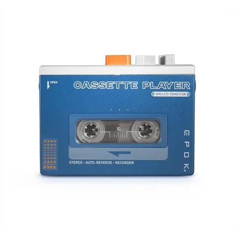 Bluetooth Auto Reverse Cassette Speler - Blauw – afbeelding 1