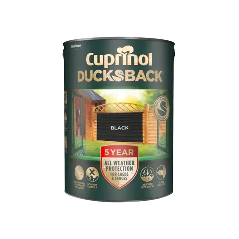 Cuprinol Black 5 Year Ducksback, 5L – image 1