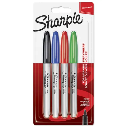 Sharpie PERM MARKER FINE AST PK4 – image 1