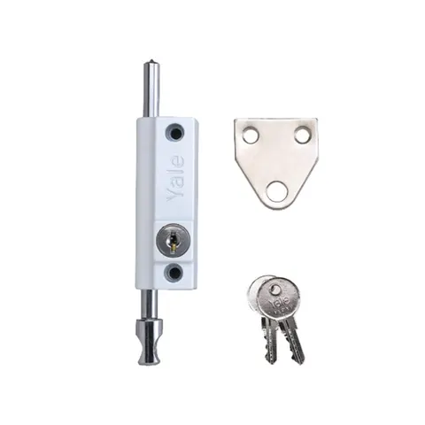 Yale Locks - P124 Door Push Bolt White Finish Visi – image 1