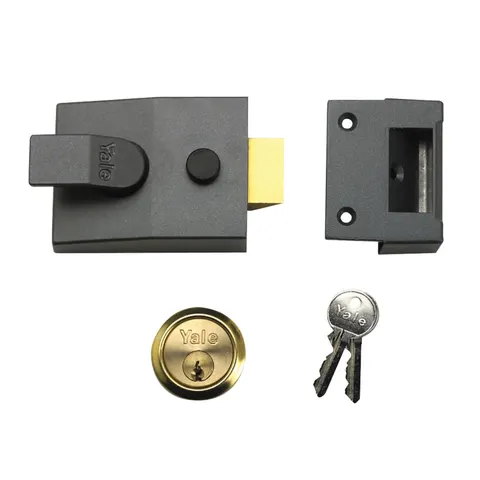 Yale Locks - 89 Deadlock Nightlatch 60mm Backset DMG Finish Box – image 1