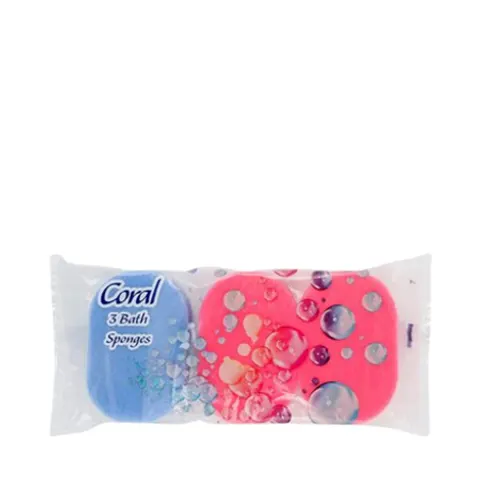 Coral 3 Pack Oval Bath Sponges – image 1