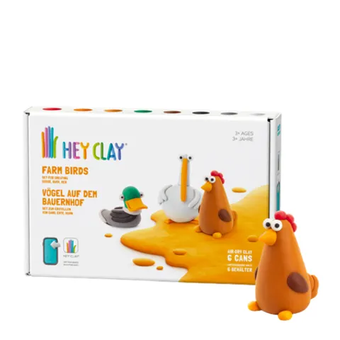 Tomy Hey Clay Farm Birds Medium Modeling Clay Set – 6 pcs – image 1