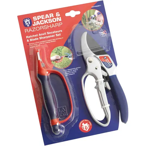 Spear and Jackson Razorsharp Anvil Secateurs and Sharpener Set – image 1