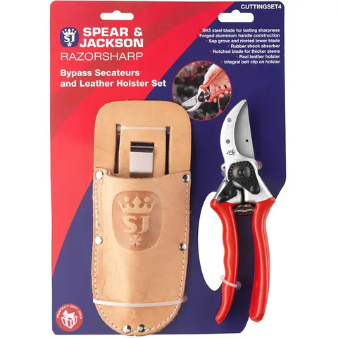 Spear and Jackson Bypass Secateurs and Leather Holster Set – image 1