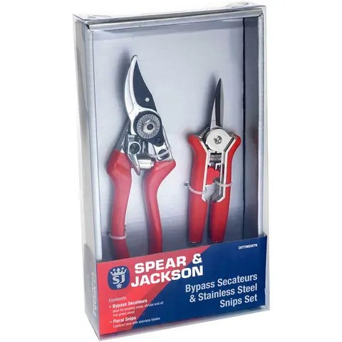 Spear and Jackson Bypass Secateurs and Mini Snips Set – image 1