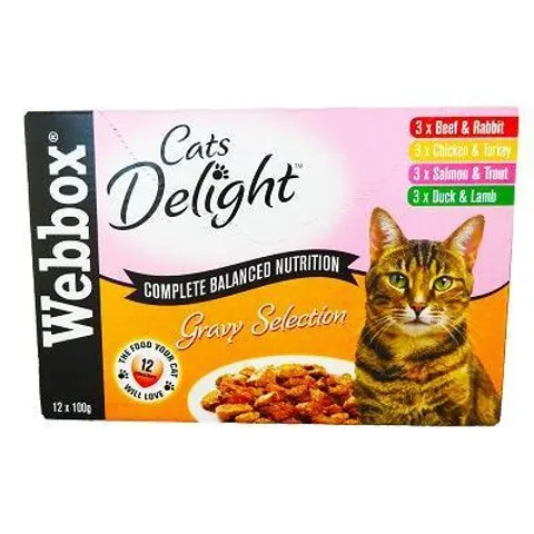 Webbox cat pouches gravy selection 12 x 100g – image 1