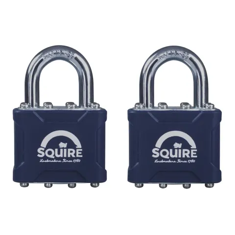 Henry Squire 35T Stronglock Card (2) Padlocks 38Mm Open Shackle Keyed – image 1