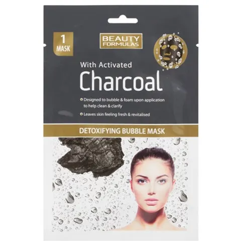 Beauty Formulas Charcoal Detoxifying Bubble Face Mask 1 piece. – image 1