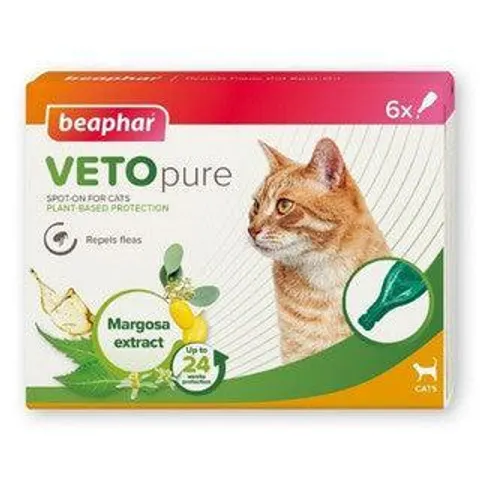 Beaphar VETOpure Cat Spot On 6 Pipette – image 1