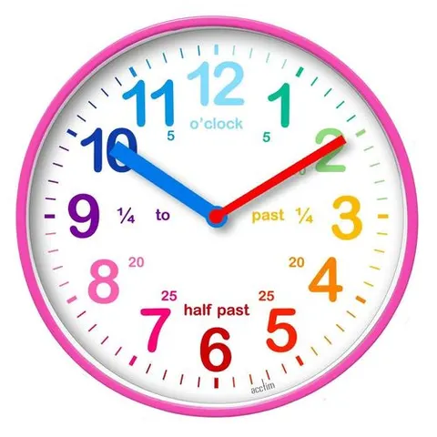 ACCTIM - Teaching Time Wall Clock, Pink – image 1