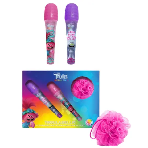 Trolls World Tour Badschuim & Bad Puff Set – 100 ml – afbeelding 1