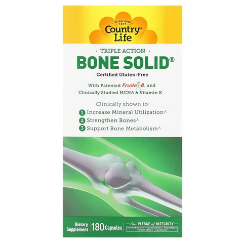 Country Life, Triple Action Bone Solid, 180 Capsules – image 1