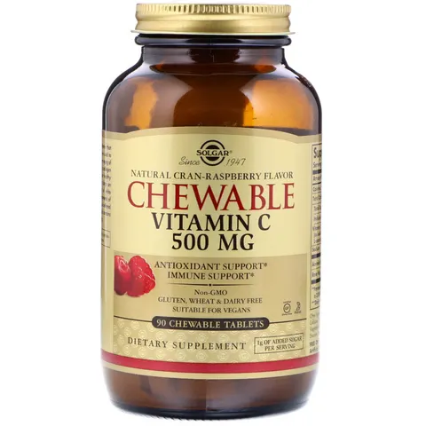 Solgar Vitamina C 500mg 90 Comprimidos masticables Frambuesa – imagen 1