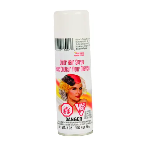 Rubies Haar verf/spray - wit - spuitbus - 125 ml - Carnaval – afbeelding 1