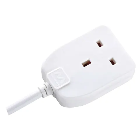 Masterplug Single Socket Extension Lead with 10m Cable 13A White – image 1