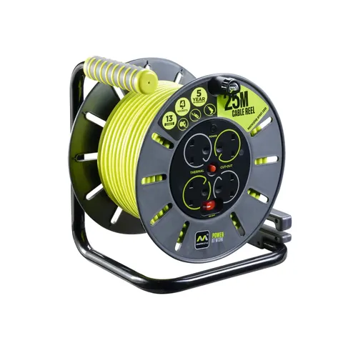 Masterplug 4 Socket PRO-XT Open Cable Extension Reel 240v – image 1