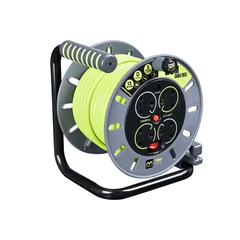 Masterplug Pro-XT 4 Socket 25m Open Cable Reel – image 1