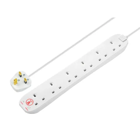 Masterplug 6 Socket Surge Protected Extension Lead 240v – image 1