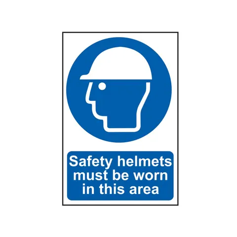 Scan Safety Helmets Must Be Worn In This Area Sign – image 1