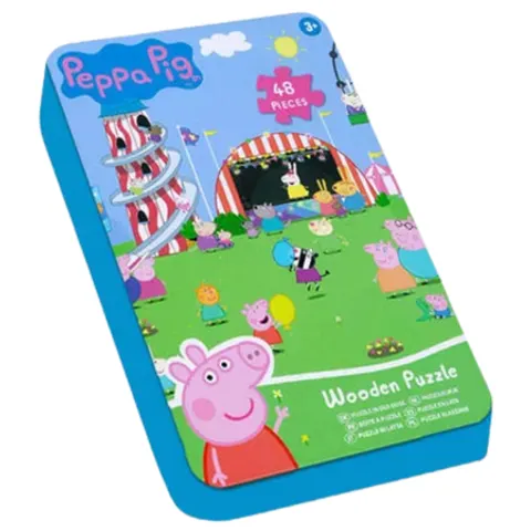 Peppa Pig Wooden Puzzle Tin – 48 pcs – image 1