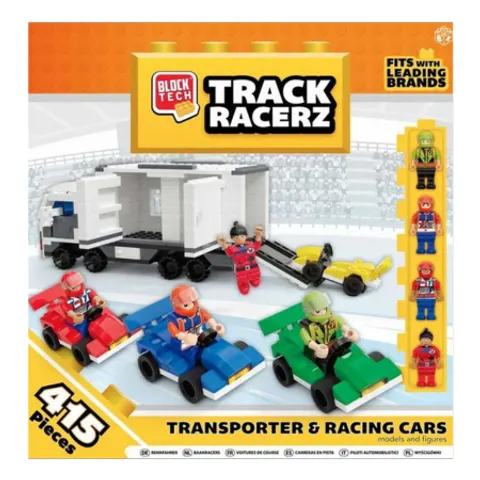Block Tech Track Racerz: Trasportatore e auto da corsa – 415 pezzi – immagine 1
