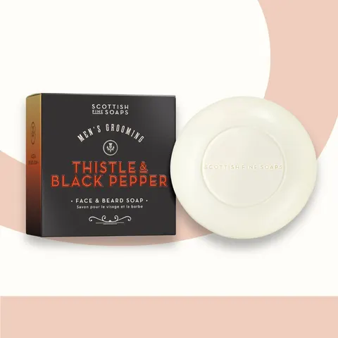 Thistle & Black Pepper Face & Beard Soap 100g – image 1
